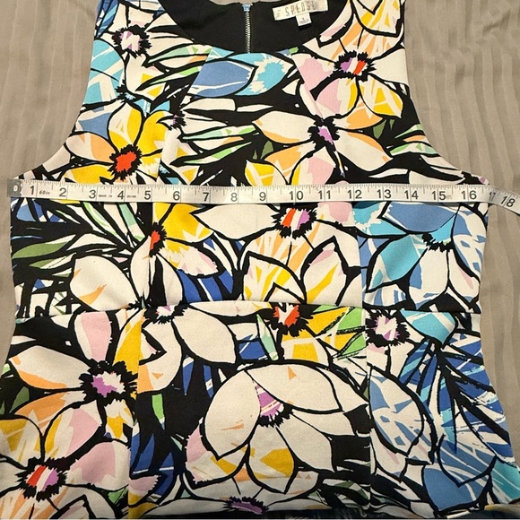 Spense White and Yellow Sleeveless Sundress Fit and Flare - Picture 6 of 8